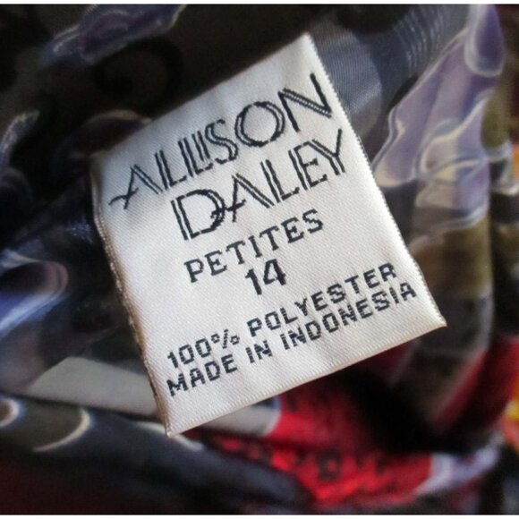 True Vintage 1990's Allison Daley Petites 14 Floral Patchwork Button-Up Blouse - Picture 4 of 5